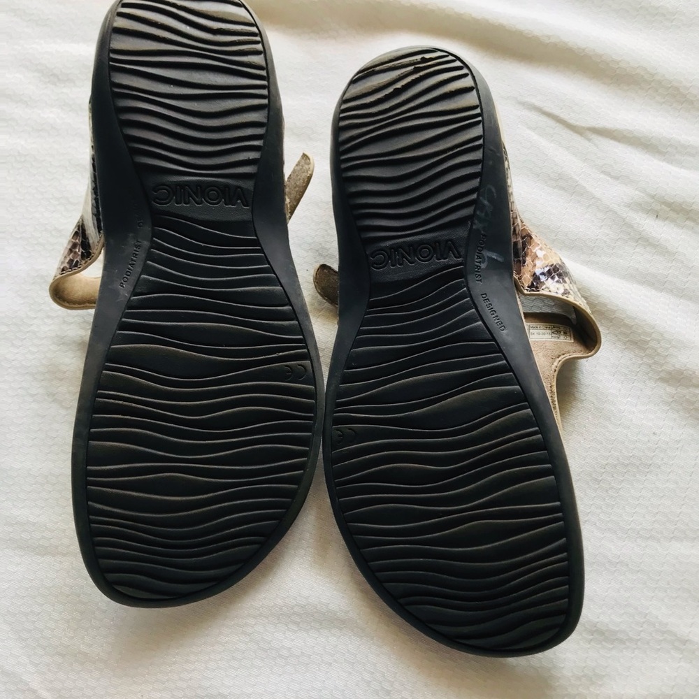 Vionic Snake Print Sandals With Toe Loop - image 8